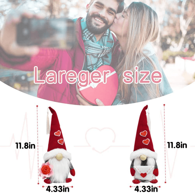 Ahzemepinyo 2 Pieces Valentines Day Gnome Plush Decoration Valentines Day Mr & Mrs Handmade Swedish Tomte Decor Handmade Gnome Ornaments for Valentines Day Decorations Ornaments Home & Garden > Decor > Seasonal & Holiday Decorations Ahzemepinyo   