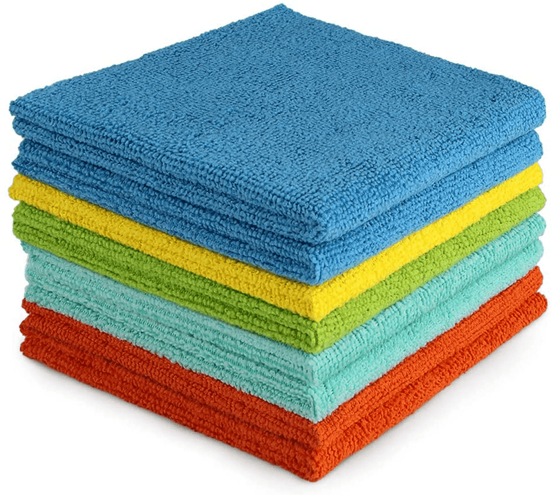 AIDEA Microfiber Cleaning Cloths-8PK, All-Purpose Softer Highly Absorbent, Lint Free - Streak Free Wash Cloth for House, Kitchen, Car, Window, Gifts(12in.x 12in.)
