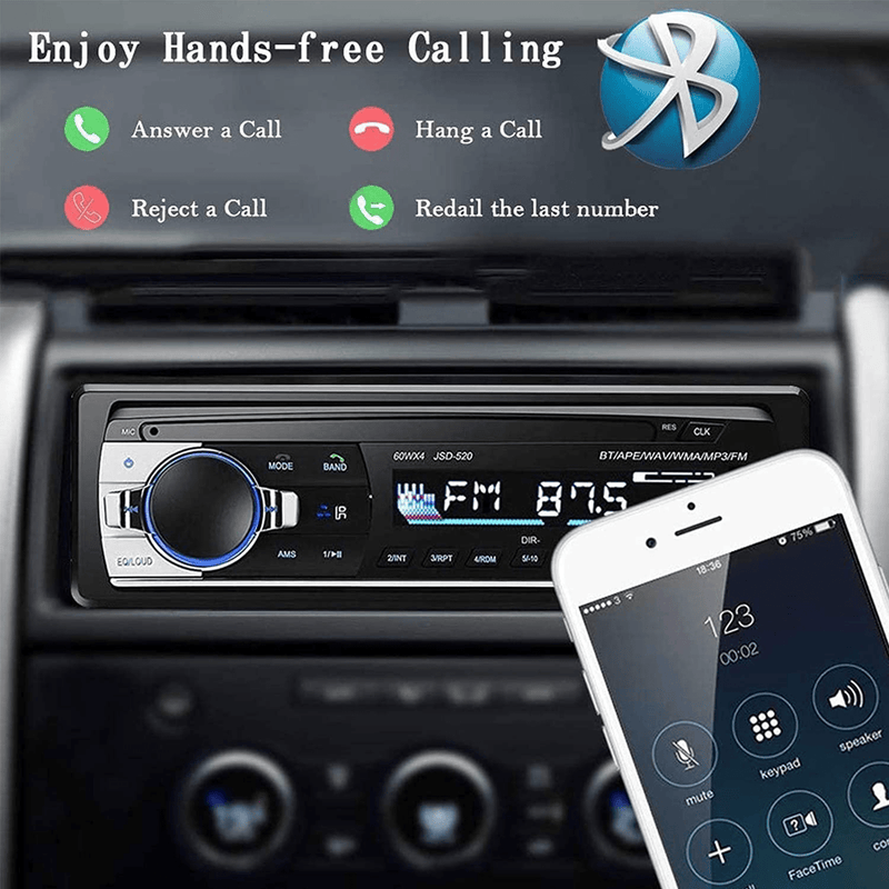 Aigoss Bluetooth Car Stereo, 4x60W Car Audio FM Radio, MP3 Player USB/SD/AUX Hands Free Calling with Wireless Remote Control Electronics > Audio > Audio Players & Recorders > Radios Aigoss   