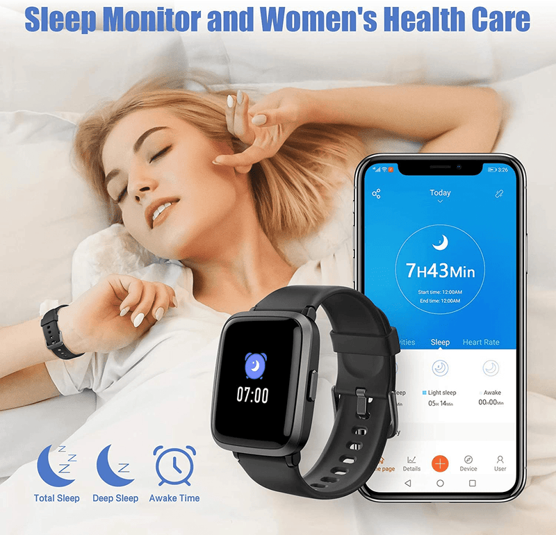 AIKELA Smart Watch Fitness Tracker for Android Phones and Compatible iPhone, Smartwatch with Blood Oxygen Meter, Blood Pressure Monitor, 5ATM Swimming Waterproof, Fitness Watch for Women and Men Apparel & Accessories > Jewelry > Watches AIKELA   