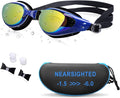 AIKOTOO Nearsighted Swim Goggles, Shortsighted Swimming Goggles Sporting Goods > Outdoor Recreation > Boating & Water Sports > Swimming > Swim Goggles & Masks AIKOTOO Mirrored Coating Blue 19 -5.5 