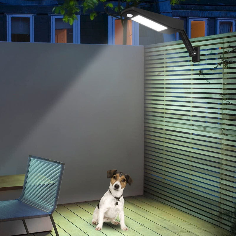 AIMENGTE Solar Lights Outdoor, LED Street Lights, Security Motion Sensor, Solar Powered Landscape Light Wall Lamp IP65 Waterproof, 900Lm 48Leds (Black Shell, White) Home & Garden > Lighting > Lamps AIMENGTE   