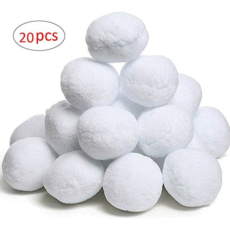 Aimik Christmas Fake Snowballs, 2 Inch Realistic White Plush Snow Balls for Kids Adults Indoor Outdoor Snowball Fight Game Winter Xmas Decoration  Aimik 20 Pcs  