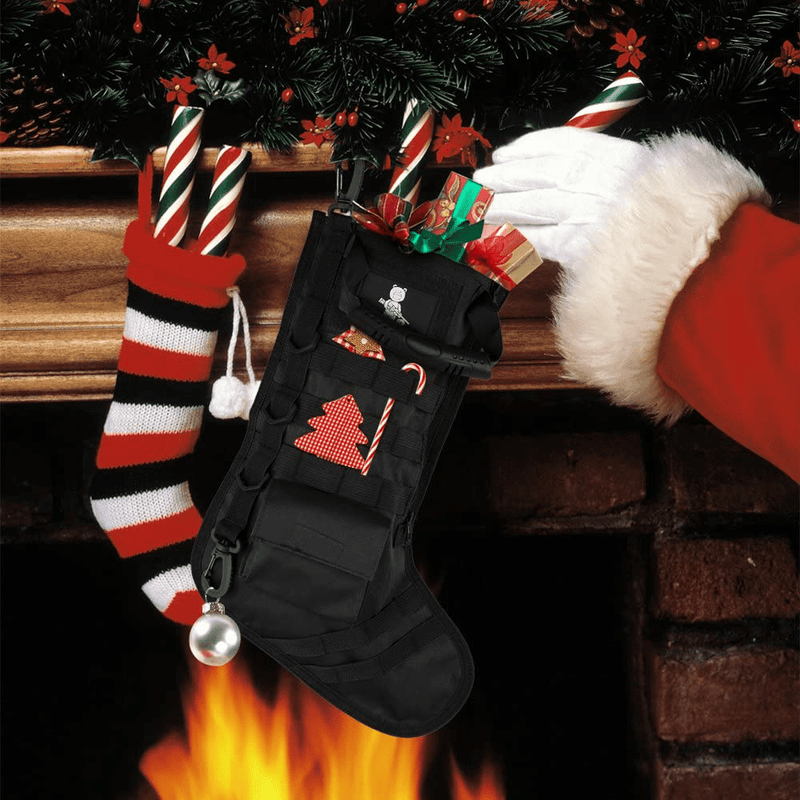 AIRSOFTPEAK Tactical Christmas Stocking Bag Design, Christmas Decoration Gift, Military with Molle Gear Webbing for Outdoor Hunting Shooting Home & Garden > Decor > Seasonal & Holiday Decorations& Garden > Decor > Seasonal & Holiday Decorations AIRSOFTPEAK   