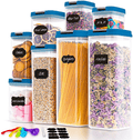 Airtight Food Storage Containers Set[8 Pcs], Kitchen & Pantry Organization, ALEEN & AJEAN BPA Free PP Plastic with Easy Lock Lids, Dry Food Storage Containers Freezer Safe Stackable Cereal Canisters with Labels & Marker (White) Home & Garden > Kitchen & Dining > Food Storage ALEEN & AJEAN Blue  