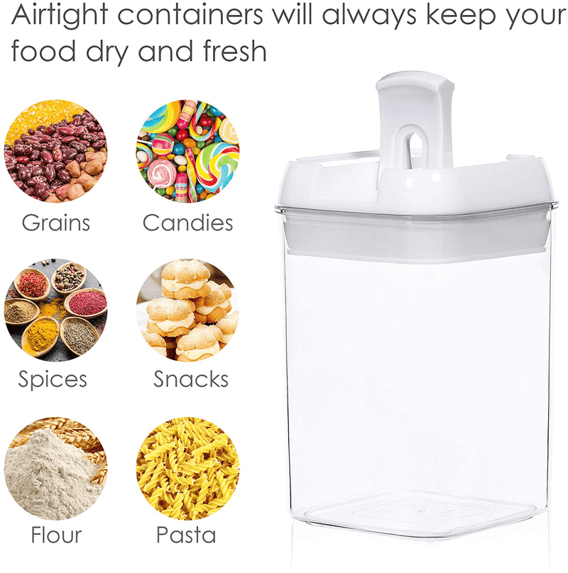 Airtight Food Storage Containers, Vtopmart 7 Pieces BPA Free Plastic Cereal Containers with Easy Lock Lids, for Kitchen Pantry Organization and Storage, Include 24 Labels