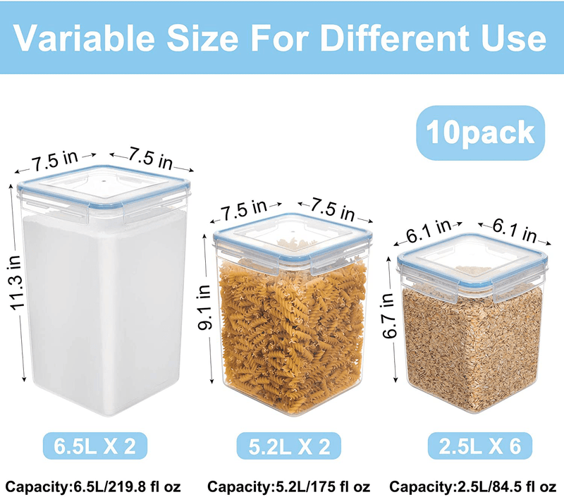 Airtight Food Storage Containers with Lids, Pantrystar 10 PCS BPA Free Kitchen Storage Containers for Flour, Sugar, Baking Supplies, Plastic Canisters for Pantry Organization and Storage Home & Garden > Kitchen & Dining > Food Storage PANTRYSTAR   