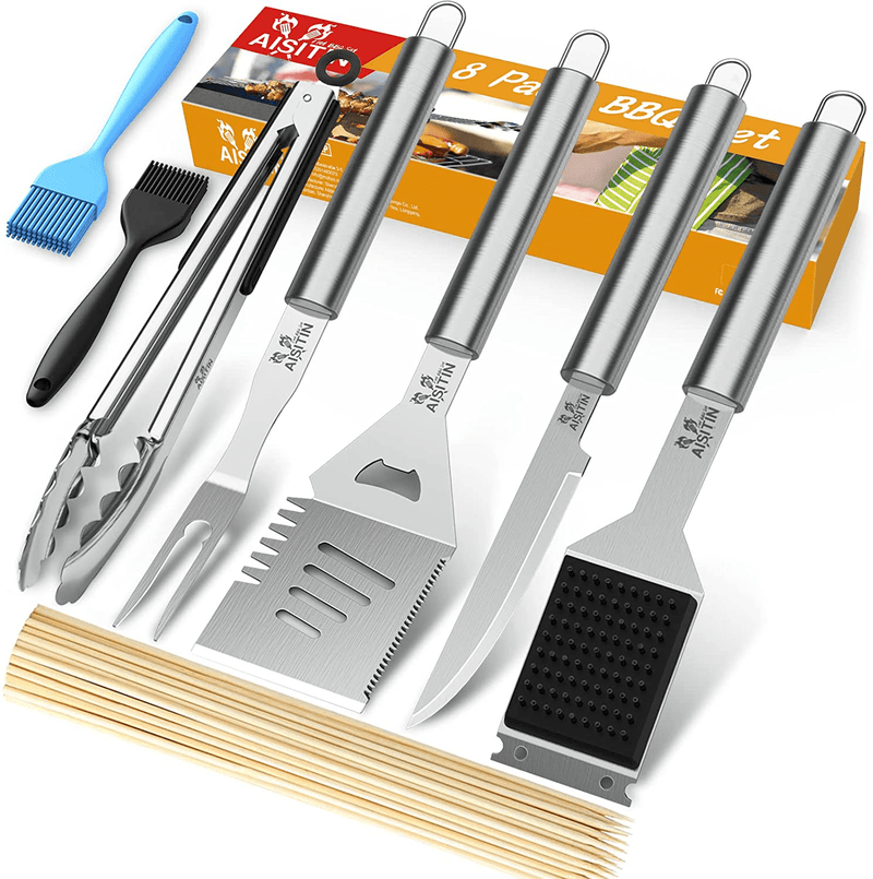 AISITIN BBQ Grill Accessories with Insulated Cooler Bag, Grill Utensils Set BBQ Grilling Accessories BBQ Tools Set, Stainless Steel Grill Set for Smoker, Camping, Kitchen Grill Tool Set for Men Sporting Goods > Outdoor Recreation > Camping & Hiking > Camping Tools AISITIN 8PCS  