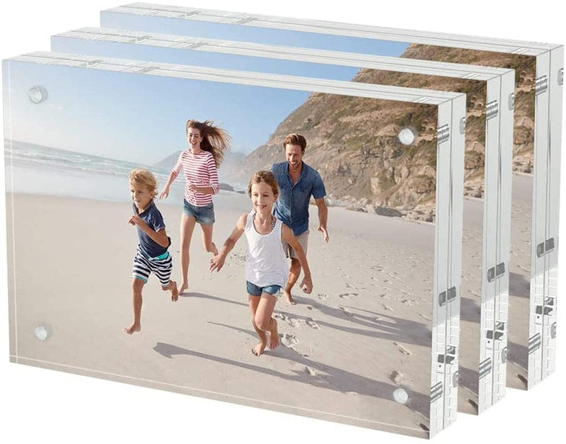 AITEE Acrylic Picture Frame 4X6，Clear Double-Sided Photo Frame，Magnetic Photo Frames Desktop Display.（3Pcs 10 + 10MM Thickness ） Home & Garden > Decor > Picture Frames AITEE 3 4×6 