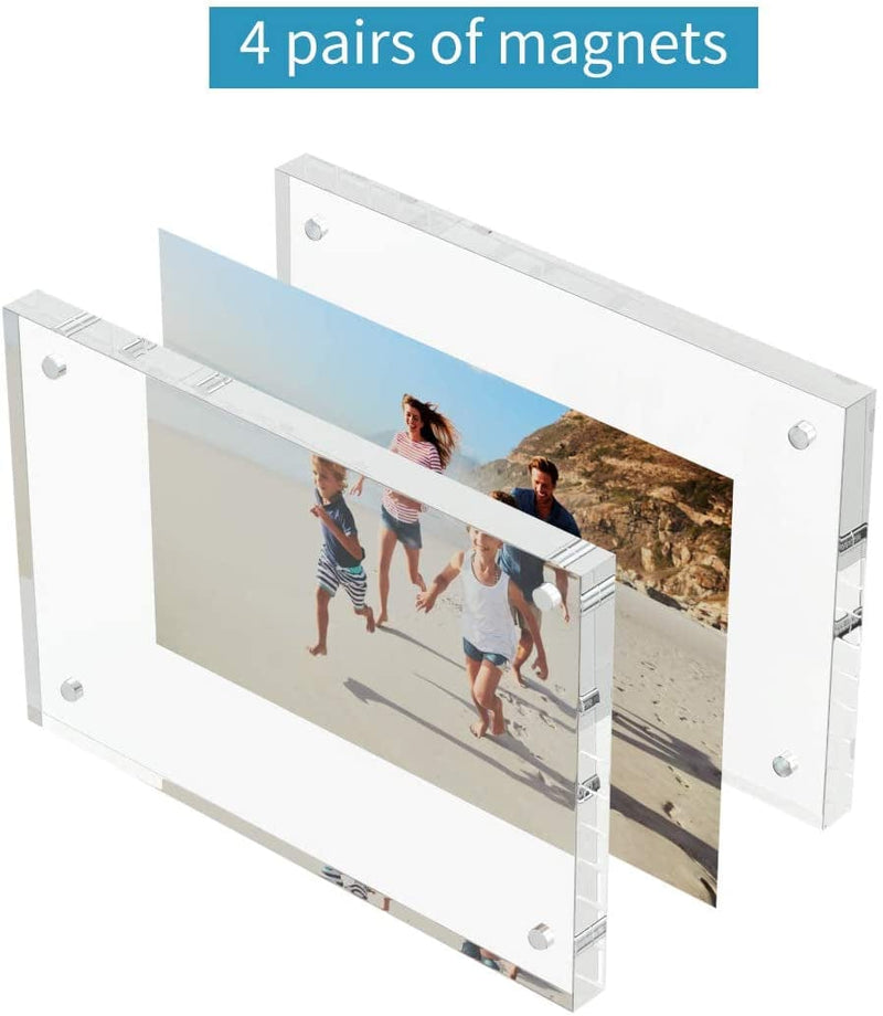 AITEE Acrylic Picture Frame 4X6，Clear Double-Sided Photo Frame，Magnetic Photo Frames Desktop Display.（3Pcs 10 + 10MM Thickness ） Home & Garden > Decor > Picture Frames AITEE   