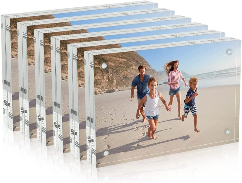 AITEE Acrylic Picture Frame 4X6，Clear Double-Sided Photo Frame，Magnetic Photo Frames Desktop Display.（3Pcs 10 + 10MM Thickness ） Home & Garden > Decor > Picture Frames AITEE 6 4×6 