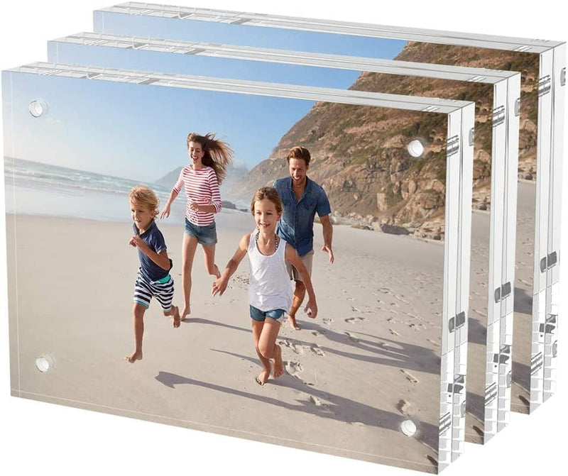 AITEE Acrylic Picture Frame 4X6，Clear Double-Sided Photo Frame，Magnetic Photo Frames Desktop Display.（3Pcs 10 + 10MM Thickness ） Home & Garden > Decor > Picture Frames AITEE 3 5×7 