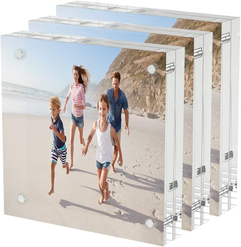 AITEE Acrylic Picture Frame 4X6，Clear Double-Sided Photo Frame，Magnetic Photo Frames Desktop Display.（3Pcs 10 + 10MM Thickness ） Home & Garden > Decor > Picture Frames AITEE 3 4×4 