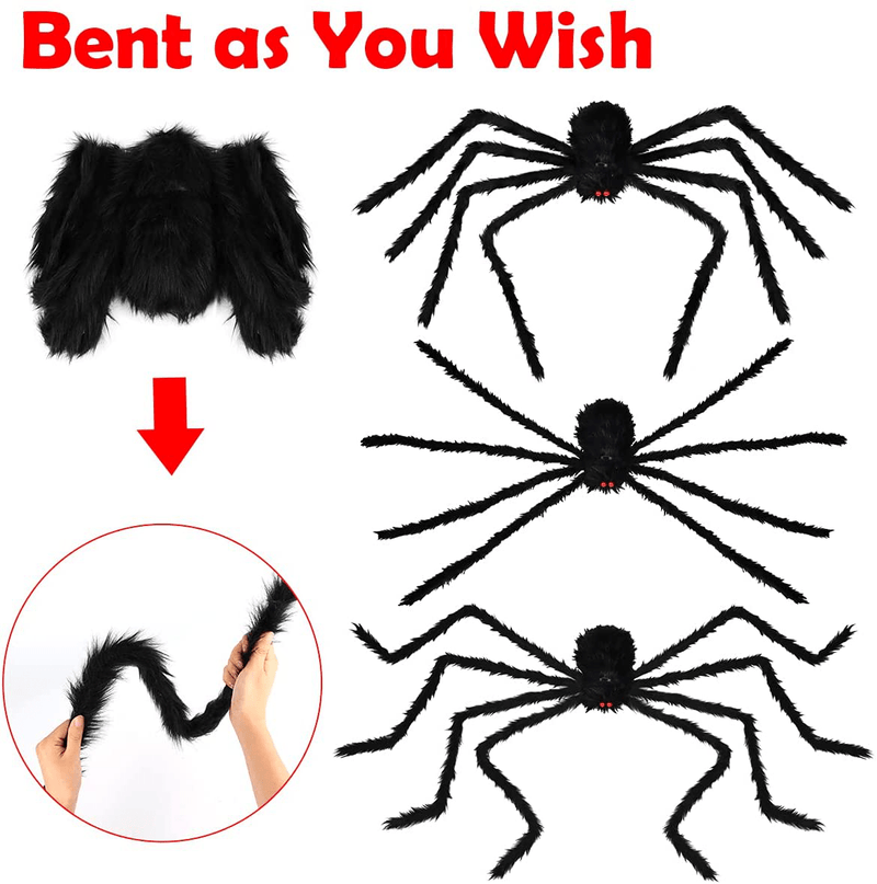 Aitok 7.5FT Halloween Spider Decorations, Large Fake Hairy Spider for Indoor Outdoor Halloween Decor Outside, 90 Inch Realistic Giant Spiders Props for Yard House Party Supplies Creepy Décor Arts & Entertainment > Party & Celebration > Party Supplies Aitok   