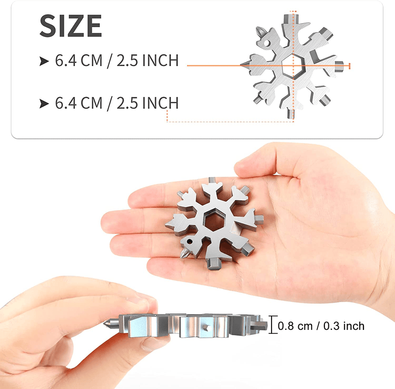 Aitsite 18-In-1 Snowflake Multi Tool Stainless Portable Steel Multi-Tool for Outdoor Travel Camping Adventure Daily Gadget Christmas Gift(Silver) Sporting Goods > Outdoor Recreation > Camping & Hiking > Camping Tools Aitsite   