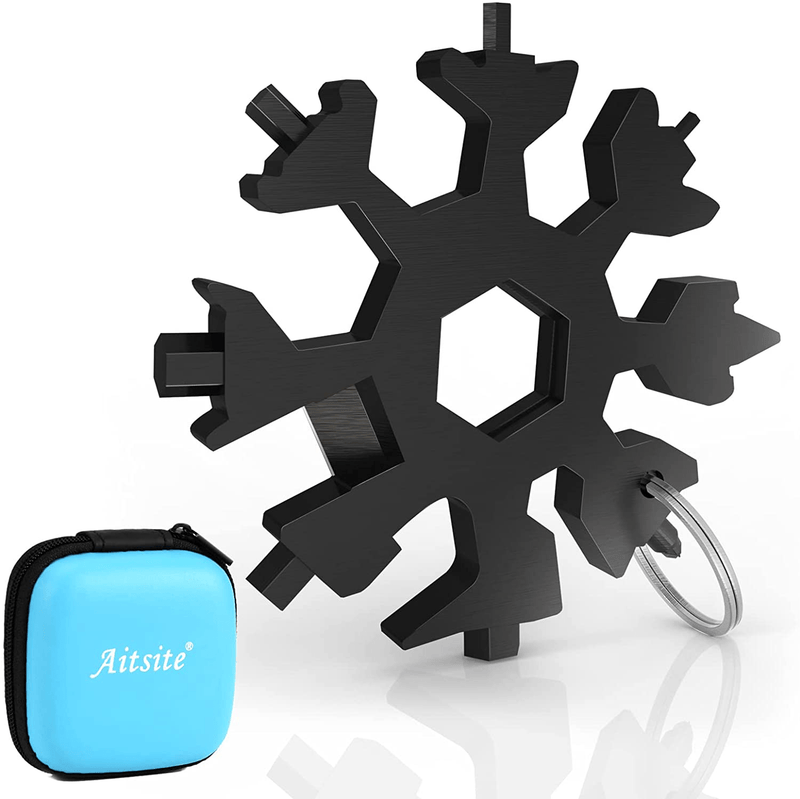Aitsite 18-In-1 Snowflake Multi Tool Stainless Portable Steel Multi-Tool for Outdoor Travel Camping Adventure Daily Gadget Christmas Gift(Silver) Sporting Goods > Outdoor Recreation > Camping & Hiking > Camping Tools Aitsite Black  