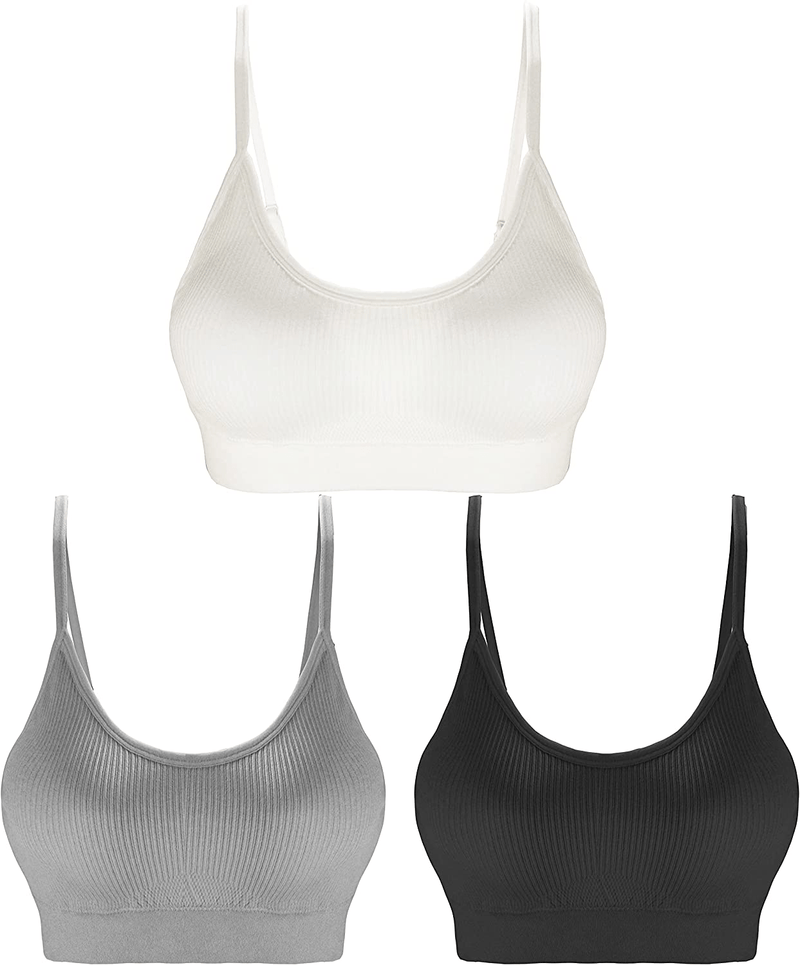 AKAMC 3 Pack Women's Medium Support Cross Back Wirefree Removable Cups Yoga Sport Bra Apparel & Accessories > Clothing > Underwear & Socks > Bras AKAMC 3 Pack Style Kd01 3X-Large 