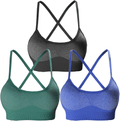 AKAMC 3 Pack Women's Medium Support Cross Back Wirefree Removable Cups Yoga Sport Bra Apparel & Accessories > Clothing > Underwear & Socks > Bras AKAMC Style-wk01 X-Large 