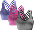 AKAMC 3 Pack Women's Medium Support Cross Back Wirefree Removable Cups Yoga Sport Bra Apparel & Accessories > Clothing > Underwear & Socks > Bras AKAMC Style-ab-6nj 3X-Large 