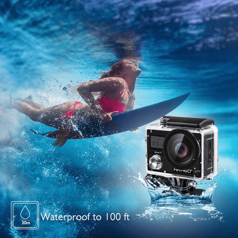 AKASO Brave 4 4K 20MP WiFi Action Camera Ultra HD with EIS 30m Underwater Waterproof Camera Remote Control 5X Zoom Underwater Camcorder with 2 Batteries and Helmet Accessories Kit Cameras & Optics > Cameras > Video Cameras AKASO   