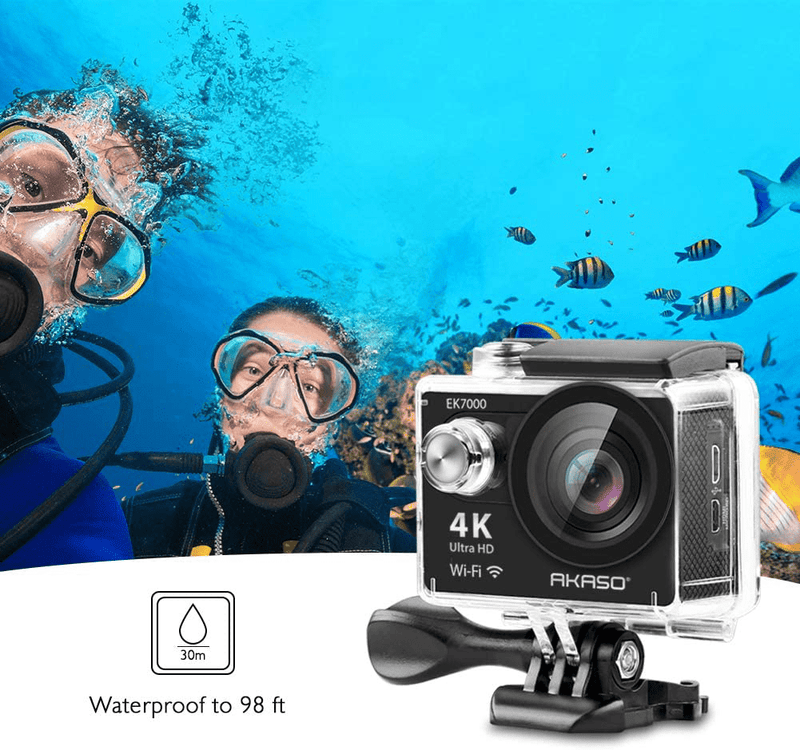 AKASO EK7000 4K30FPS Action Camera Ultra HD Underwater Camera 170 Degree Wide Angle 98FT Waterproof Camera Cameras & Optics > Cameras > Video Cameras AKASO   