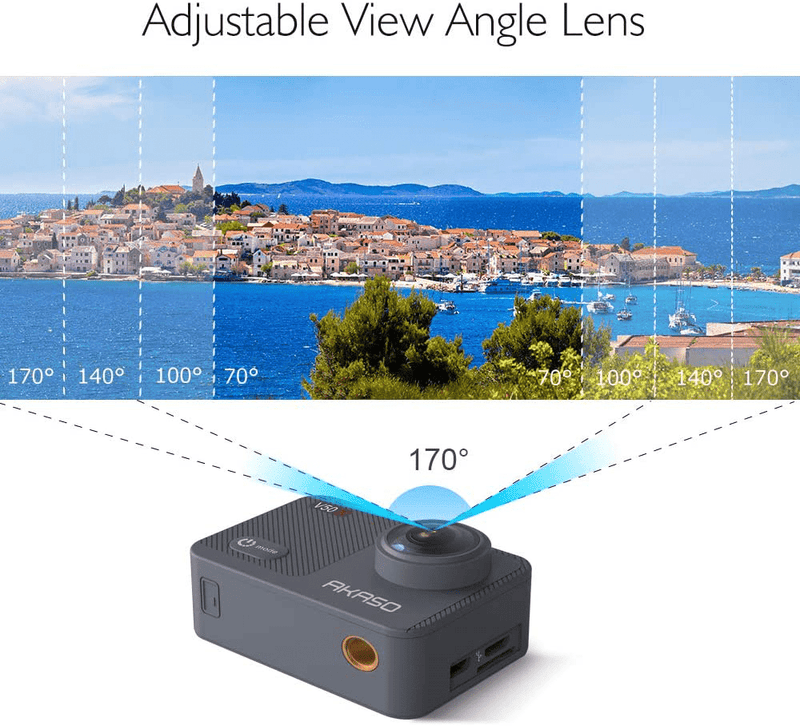 AKASO V50X Native 4K30fps WiFi Action Camera with EIS Touch Screen 4X Zoom Web Camera 131 feet Waterproof Camera Support External Mic Remote Control Sports Camera with Helmet Accessories Kit Cameras & Optics > Cameras > Video Cameras AKASO   