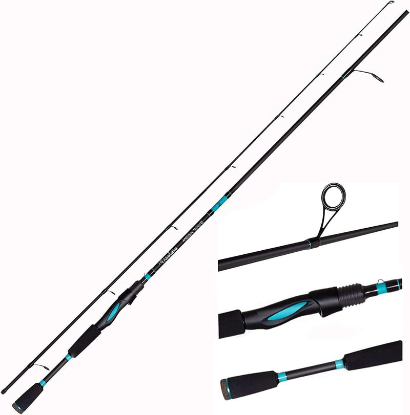Akataka Bass Fishing Rod, 2 Pcs Collaspible Baitcasting or Spinning Fishing Rod with X-Enhanced Rod Technology, Corrosion Resistant Guides, High Density EVA Grips Sporting Goods > Outdoor Recreation > Fishing > Fishing Rods Akataka spinning-6'11"-M  