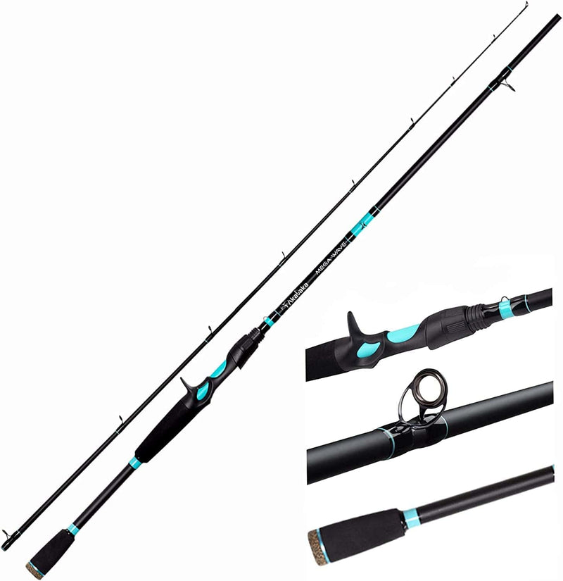 Akataka Bass Fishing Rod, 2 Pcs Collaspible Baitcasting or Spinning Fishing Rod with X-Enhanced Rod Technology, Corrosion Resistant Guides, High Density EVA Grips Sporting Goods > Outdoor Recreation > Fishing > Fishing Rods Akataka casting-6'11"-MH  