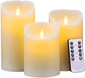 Aku Tonpa Flameless Candles Battery Operated Pillar Real Wax Electric LED Candle Gift Set with Remote Control and Timer, 4" 5" 6" Pack of 3 (Ivory Wax with Hemp Rope) Home & Garden > Decor > Home Fragrances > Candles Aku Tonpa Ivory, Large  