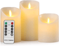 Aku Tonpa Flameless Candles Battery Operated Pillar Real Wax Electric LED Candle Gift Set with Remote Control and Timer, 4" 5" 6" Pack of 3 (Ivory Wax with Hemp Rope) Home & Garden > Decor > Home Fragrances > Candles Aku Tonpa Ivory  