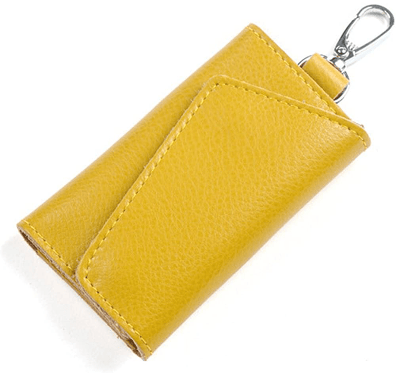 Aladin Leather Pocket Key Organizer Case with 6 Hooks & 1 Car Key Fob Holder  KOL DEALS Yellow  