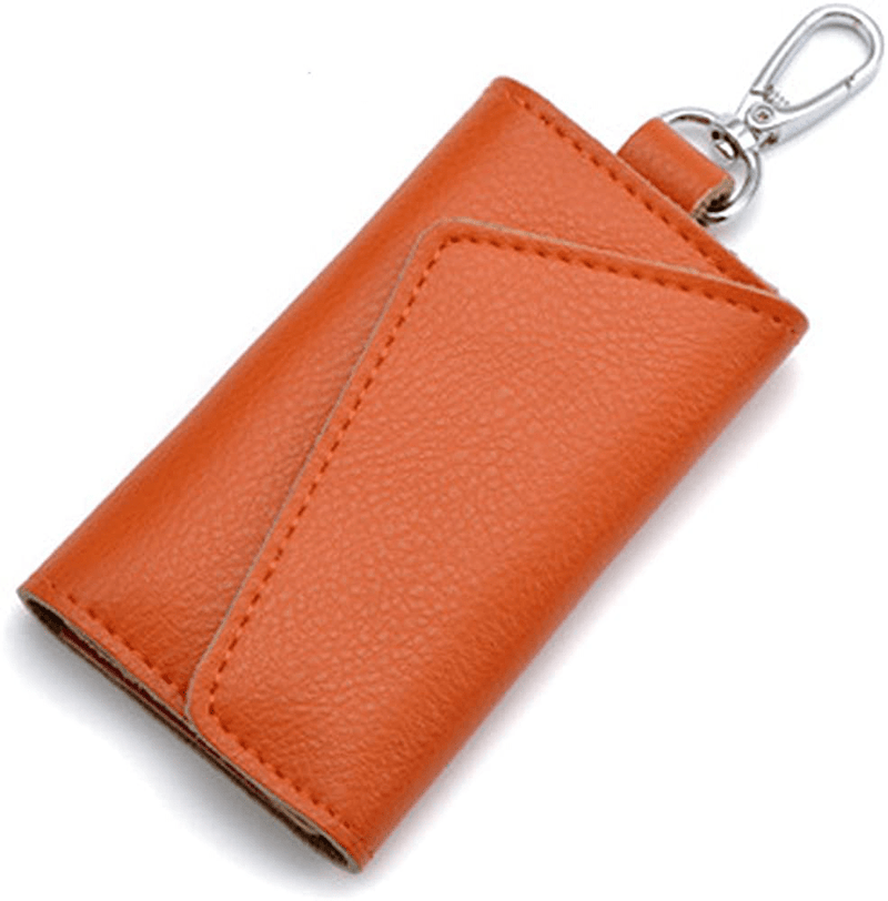 Aladin Leather Pocket Key Organizer Case with 6 Hooks & 1 Car Key Fob Holder  KOL DEALS Orange  