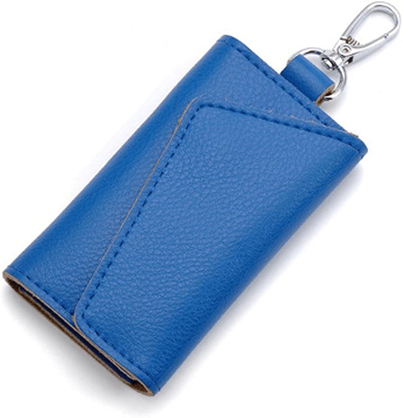 Aladin Leather Pocket Key Organizer Case with 6 Hooks & 1 Car Key Fob Holder  KOL DEALS Blue  