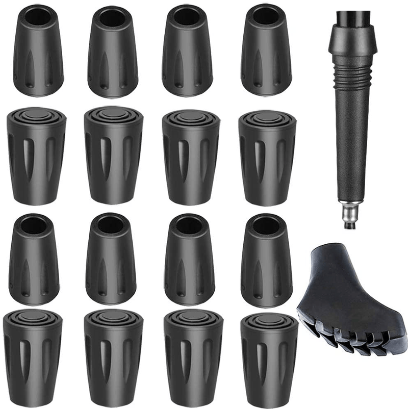 Alafen Replacement Rubber Tips Set for Trekking Pole Walking Hiking Sticks Tips Protectors Sporting Goods > Outdoor Recreation > Camping & Hiking > Hiking Poles Alafen Mix tips type  