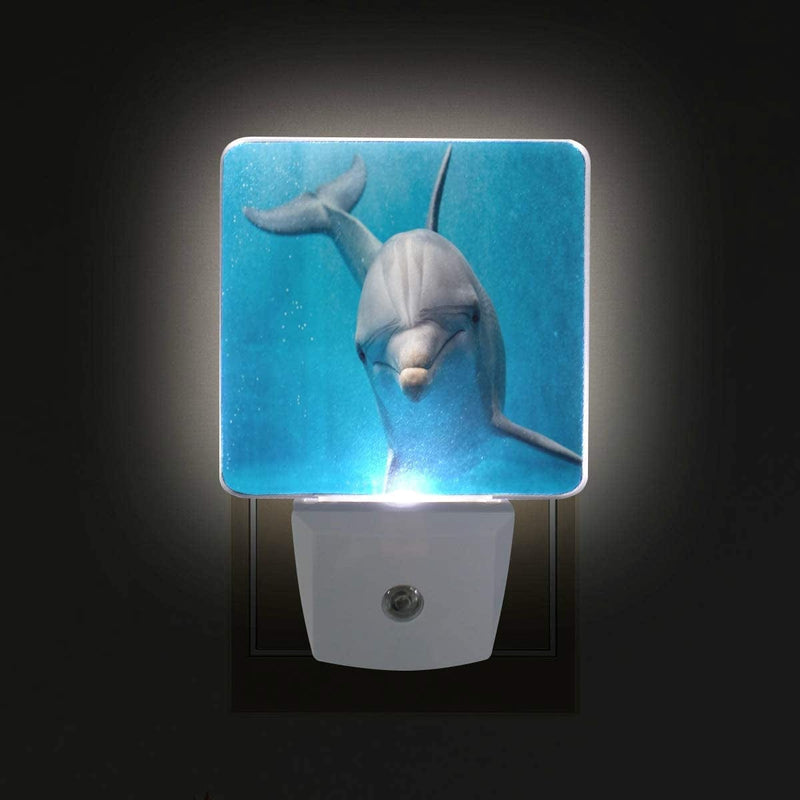 ALAZA 2 Pack Ocean Sea Dolphin Fish LED Night Light Dusk to Dawn Sensor Plug in Night Home Decor Desk Lamp for Adult Home & Garden > Pool & Spa > Pool & Spa Accessories ALAZA   