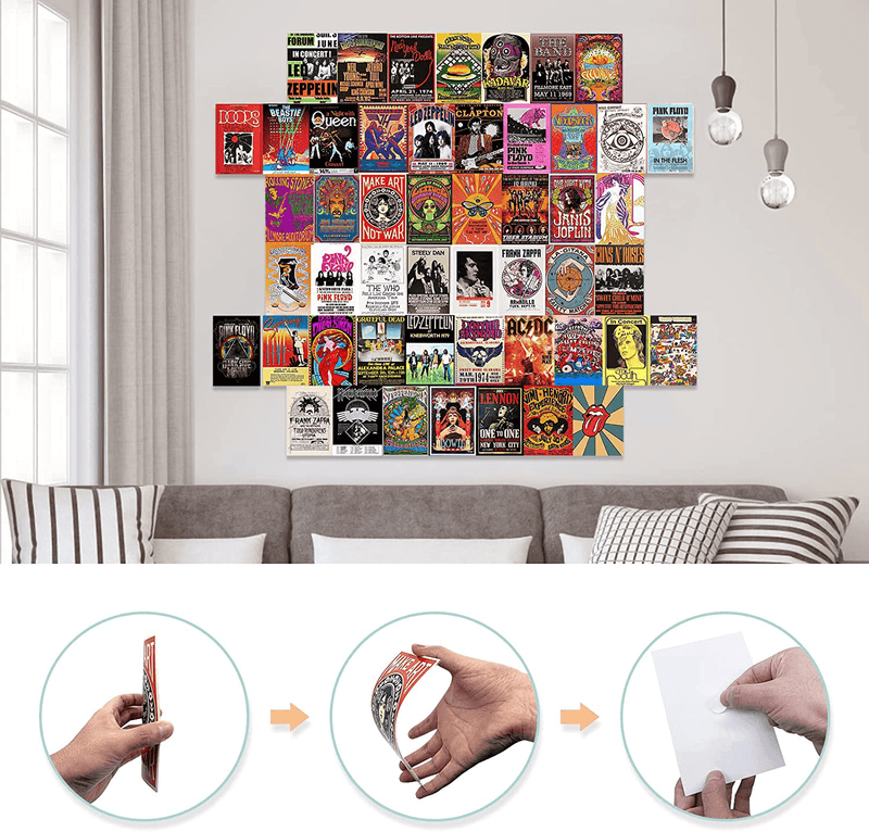 Album Covers Wall Collage Kit Aesthetic Pictures, 50 Pcs 4X6 Inch Vintage Poster Room Decor, Music Posters for Room Aesthetic, Photo Printed Wall Decor Aesthetic, Teen Girls Room Decor Vintage Home & Garden > Decor > Artwork > Posters, Prints, & Visual Artwork TOPLDSM   