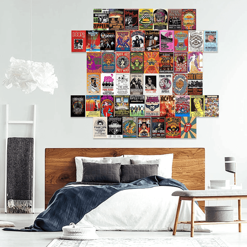 Album Covers Wall Collage Kit Aesthetic Pictures, 50 Pcs 4X6 Inch Vintage Poster Room Decor, Music Posters for Room Aesthetic, Photo Printed Wall Decor Aesthetic, Teen Girls Room Decor Vintage