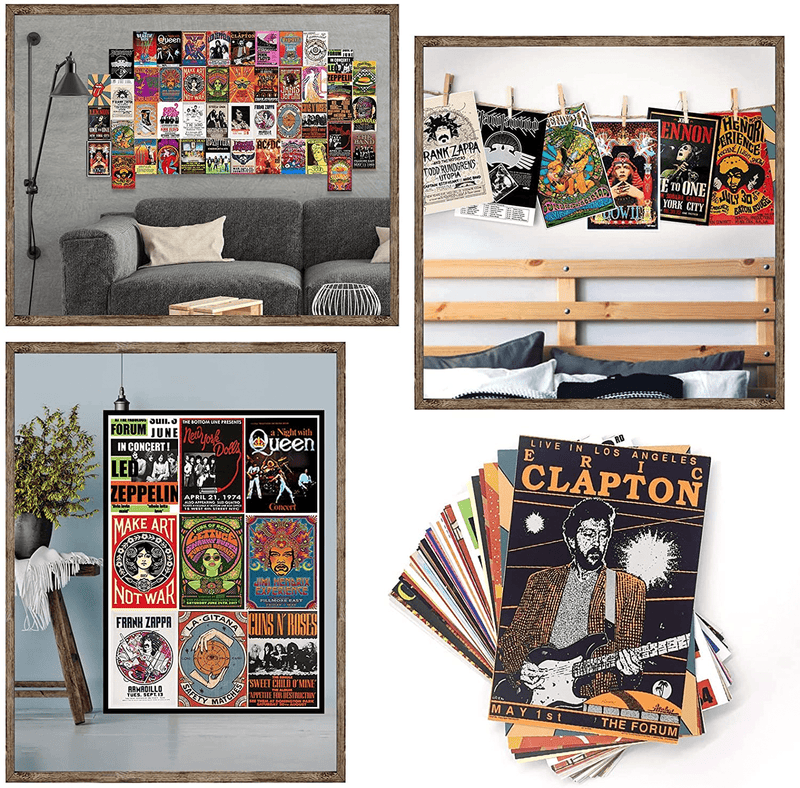 Album Covers Wall Collage Kit Aesthetic Pictures, 50 Pcs 4X6 Inch Vintage Poster Room Decor, Music Posters for Room Aesthetic, Photo Printed Wall Decor Aesthetic, Teen Girls Room Decor Vintage