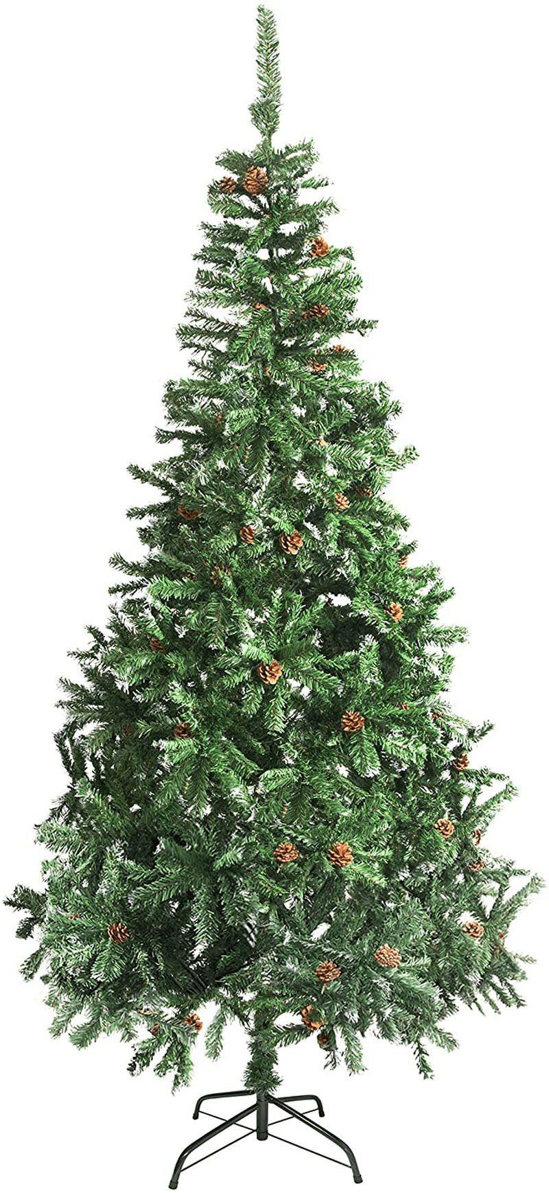ALEKO CTPC106H17 Artificial Holiday Christmas Tree Premium Pine with Stand and Pine Cones 9 Foot Green