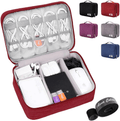 Alena Culian Electronic Organizer Travel Universal Cable Organizer Electronics Accessories Cases for Cable, Charger, Phone, USB, SD Card Electronics > Electronics Accessories > Adapters Alena Culian Double Layer Red  