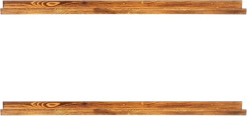 ALIMORDEN Extra Long Wall Ledge Photo Shelf 48 Inch, Set of 2 Display Pine Floating Shelves for Living Room, Bedroom, Kitchen and Office Furniture > Shelving > Wall Shelves & Ledges ALIMORDEN   