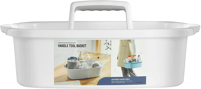 ALINK Large Plastic Shower Caddy Tote, Portable Storage Caddy Basket Organizer with Handle for Dorm, Bathroom, Tool, Garden, Kitchen, Cleaning Supplies – White Sporting Goods > Outdoor Recreation > Camping & Hiking > Portable Toilets & Showers ALINK White  