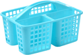 ALINK Plastic Shower Caddy Basket with Compartments, Portable Divided Cleaning Supply Storage Organizer with Handle for College Dorm Bathroom - White Sporting Goods > Outdoor Recreation > Camping & Hiking > Portable Toilets & Showers ALINK Blue  