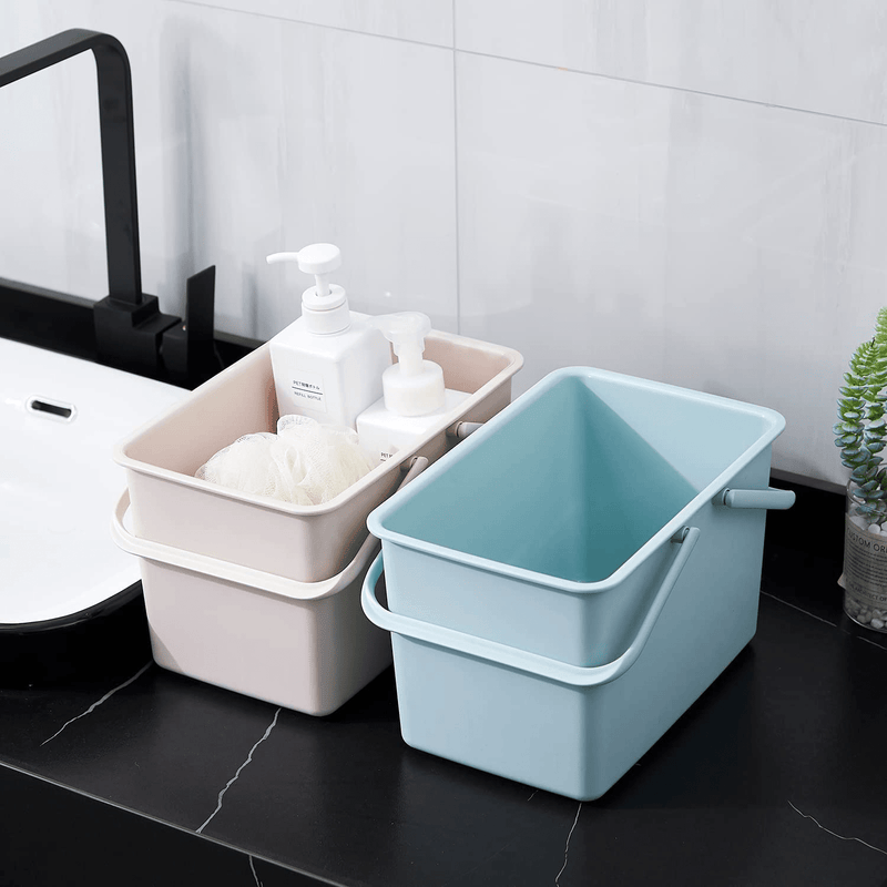 ALINK Plastic Shower Caddy Basket with Handle, Portable Storage Organizer for College Dorm, Bathroom, Kitchen - Pink