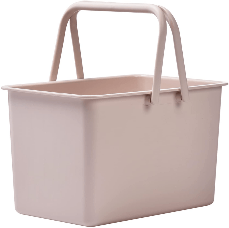ALINK Plastic Shower Caddy Basket with Handle, Portable Storage Organizer for College Dorm, Bathroom, Kitchen - Pink