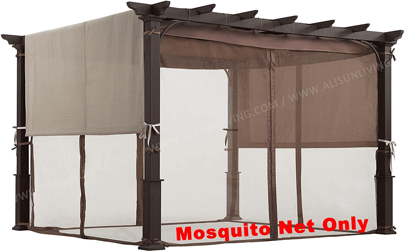 ALISUN Replacement Mosquito Net for Flat-Roof Pergola - Mesh Bug Net Only (10 Ft. X 10 Ft, Brown) Sporting Goods > Outdoor Recreation > Camping & Hiking > Mosquito Nets & Insect Screens ALISUN   