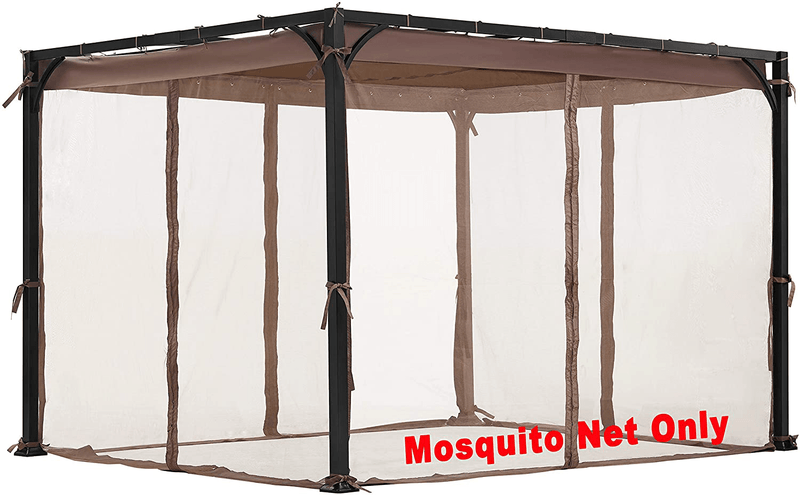 ALISUN Replacement Mosquito Net for Flat-Roof Pergola - Mesh Bug Net Only (10 Ft. X 10 Ft, Brown) Sporting Goods > Outdoor Recreation > Camping & Hiking > Mosquito Nets & Insect Screens ALISUN Brown 8 ft. x 10 ft. 