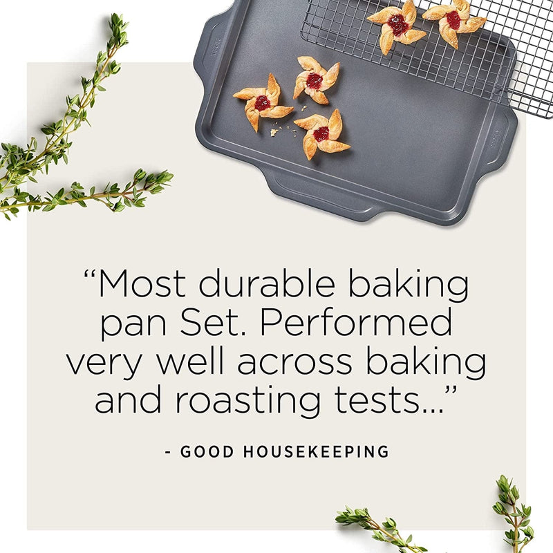 All-Clad Pro-Release Nonstick Bakeware Set Including round Cake, Loaf Pan, Cooling & Baking Rack, 5 Piece, Gray Home & Garden > Kitchen & Dining > Cookware & Bakeware All-Clad   