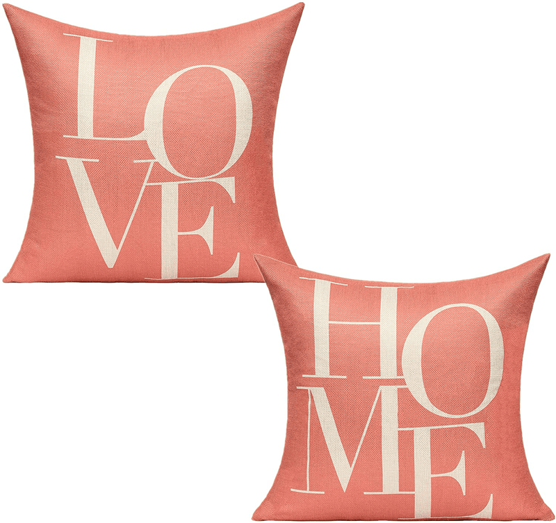 All Smiles Decor Throw Pillow Covers Family Decoration Decorative Love Home Black Room Sign 18X18 Set of 2 Cases Housewarming Gifts Porch Couch Sofa Bed Bedroom New Home & Garden > Decor > Chair & Sofa Cushions All Smiles Pink 18X18inches 