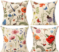 All Smiles Outdoor Patio Throw Pillow Covers 22x22 Set of 4 Summer Spring Garden Flowers Farmhouse Décor Outside Furniture Bench Chair Decorative Cushion Cases for Bed Couch Sofa Home & Garden > Decor > Chair & Sofa Cushions All Smiles Butterfly 18X18inches 